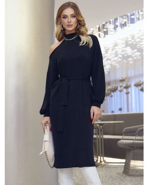 Жіноча сукня вільного крою чорного кольору. MO42810 Розмір:44/46 - 8601217 - SvitStyle