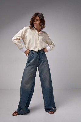 Жіночі джинси вільного крою. LUX3299 Розмір: 34 - 8613519 - SvitStyle