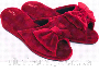 Тапочки женские велюровые для дома Shato бордовый, открытый носок (4)