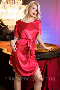 Туника платье домашнее с карманами Ruby 7174 Mia-Amore Рубиновый (8)