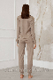 Домашний женский комплект брюки кофта с длинным рукавом Jodie Бежевый (3)