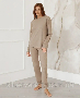 Домашний женский комплект брюки кофта с длинным рукавом Jodie Бежевый (7)