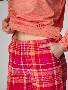 Пижама женская кофта длинный рукав брюки в клетку Key 434 (4)