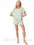 Пижама женская Key LNS-989 салатовый шорты блуза (5)