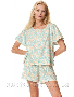 Пижама женская Key LNS-989 салатовый шорты блуза (2)