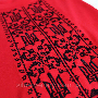 Женская вышитая футболка красная Тризуб короткий рукав (11)