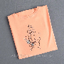 Женская вышитая однотонная футболка короткий рукав Персик (3)
