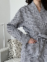 Жіночий вафельний халат COSY довгий, сірий (5)