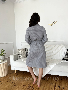 Жіночий вафельний халат COSY довгий, сірий (2)