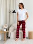 Красно-черные клетчатые Пижамные штаны женские домашние штаны фланелевые Cosy XL (4)