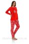 Пижама женская новогодняя из хлопка Sesto Senso Красный (4)