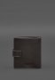 Шкіряна обкладинка-портмоне для військового квитка офіцера запасу (широкий документ) Темно-коричневий (7)