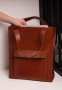 Шкіряна жіноча сумка шоппер Бетсі з кишенею світло-коричнева Краст (4)