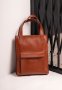 Шкіряна жіноча сумка шоппер Бетсі з кишенею світло-коричнева Краст (2)