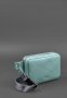 Шкіряна жіноча поясна сумка Dropbag Mini бірюзова (3)