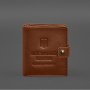 Шкіряна обкладинка-портмоне для військового квитка офіцера запасу (широкий документ) Світло-коричневий (8)