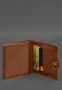 Шкіряна обкладинка-портмоне для військового квитка офіцера запасу (широкий документ) Світло-коричневий (6)