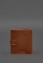 Шкіряна обкладинка-портмоне для військового квитка офіцера запасу (широкий документ) Світло-коричневий (7)