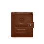 Шкіряна обкладинка-портмоне для військового квитка офіцера запасу (широкий документ) Світло-коричневий (9)