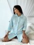 Женская рубашка на пуговицах из натуральной ткани Pearl голубой (3)
