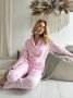 Розовая пижама женская из муслина натуральная Сердечки (3)