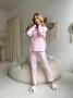Розовая пижама женская из муслина натуральная Сердечки (5)
