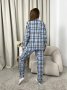 Фланелевая пижама женская с штанами Cosy голубой L (2)