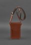Шкіряна сумка-чохол для телефону світло-коричнева (2)