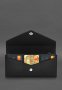 Шкіряний клатч (портмоне) на кнопці 5.0 Чорний краст (3)