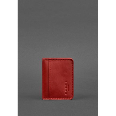 Женская кожаная обложка для ID-паспорта и водительских прав 4.0 красная - SvitStyle