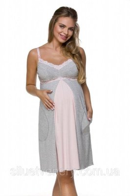 Ночная рубашка для беременных и кормящих мам Lupoline Польша 3124 - 8497571 - SvitStyle