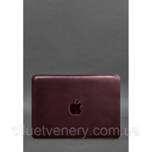 Шкіряний чохол для MacBook 13 дюйм Бордовий Crazy Horse - SvitStyle