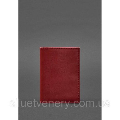 Шкіряна обкладинка для паспорта та військового квитка 1.2 червона - SvitStyle