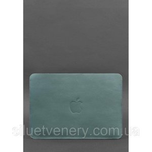 Чохол із натуральної шкіридля MacBook 13 дюйм Бірюзовий - SvitStyle