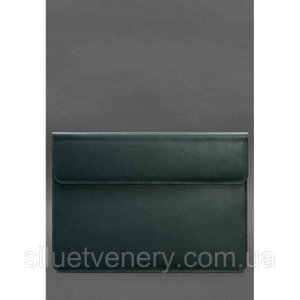 Шкіряний чохол-конверт на магнітах для MacBook 16 дюйм Зелений - SvitStyle