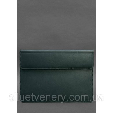 Шкіряний чохол-конверт на магнітах для MacBook 16 дюйм Зелений - SvitStyle