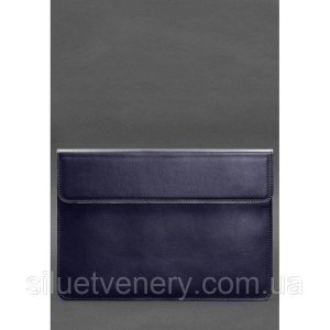 Шкіряний чохол-конверт на магнітах для MacBook 16 дюйм Темно-синій - 8534120 - SvitStyle