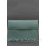 Шкіряний чохол-конверт на магнітах для MacBook 16 дюйм Бірюзовий (1)