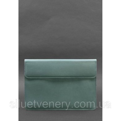 Шкіряний чохол-конверт на магнітах для MacBook 13 Бірюзовий - SvitStyle