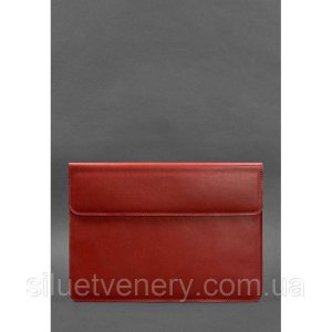 Шкіряний чохол-конверт на магнітах для MacBook 14 Червоний - 8534139 - SvitStyle