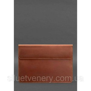 Шкіряний чохол-конверт на магнітах для MacBook 14 Світло-коричневий Crazy Horse - 8534141 - SvitStyle