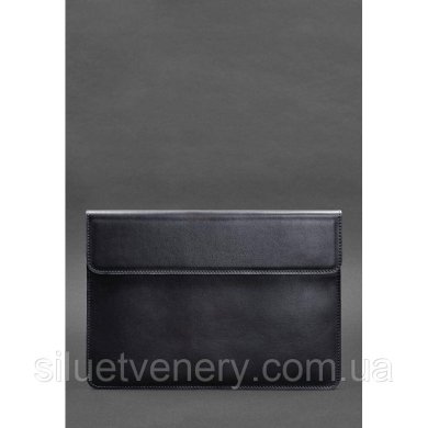 Шкіряний чохол-конверт на магнітах для MacBook 14 Темно-синій - SvitStyle