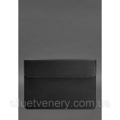 Шкіряний чохол-конверт на магнітах для MacBook 14 Чорний Crazy Horse - SvitStyle