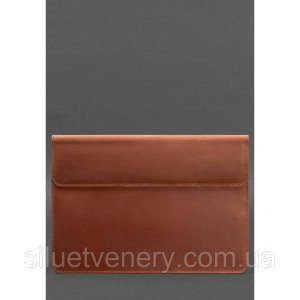 Шкіряний чохол-конверт на магнітах для MacBook 15 дюйм Світло-коричневий Crazy Horse - 8534152 - SvitStyle