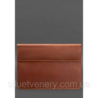 Шкіряний чохол-конверт на магнітах для MacBook 15 дюйм Світло-коричневий Crazy Horse - SvitStyle