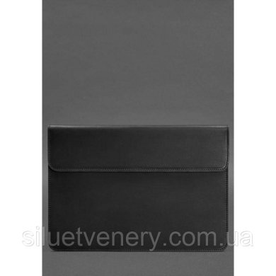 Шкіряний чохол-конверт на магнітах для MacBook 15 дюйм Чорний Crazy Horse - SvitStyle
