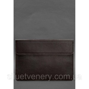 Шкіряний чохол-конверт на магнітах для MacBook 16 дюйм Темно-коричневий - 8534159 - SvitStyle