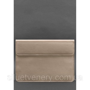 Шкіряний чохол-конверт на магнітах для MacBook 16 дюйм Світло-бежевий - 8534160 - SvitStyle