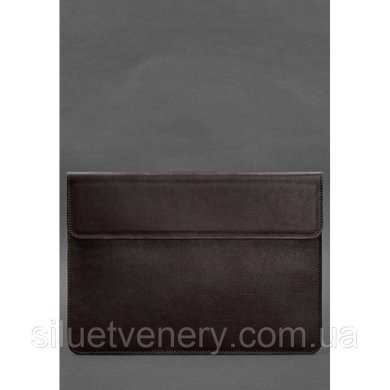 Шкіряний чохол-конверт на магнітах для MacBook 15 дюйм Темно-коричневий краст - SvitStyle