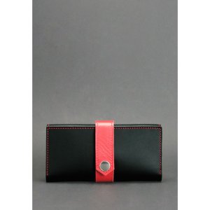 Шкіряне жіноче портмоне 3.0 чорне з червоним - SvitStyle